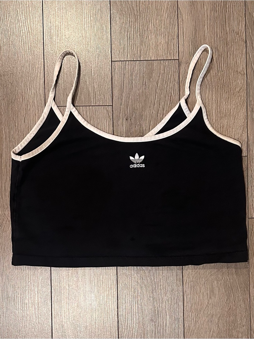 adidas Black Camisole Tank with White Trim